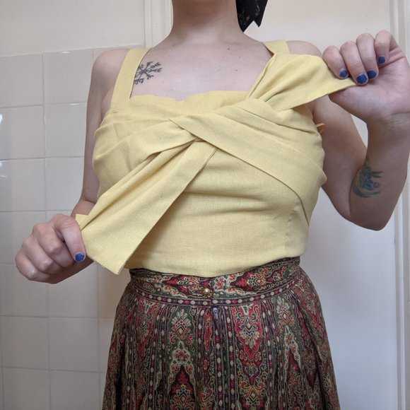 Pale Yellow Bust Cami Top - Picture 2 of 2